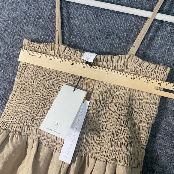 House of Harlow 1960 Linen Jumpsuit Small Tan Belted Straight Leg NWT - Picture 5 of 11